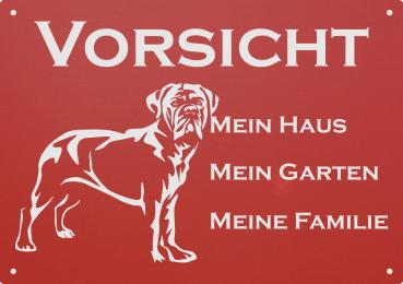 Aluminium Warnschild Cane Corso VORSICHT Mein Haus mein Garten meine Familie